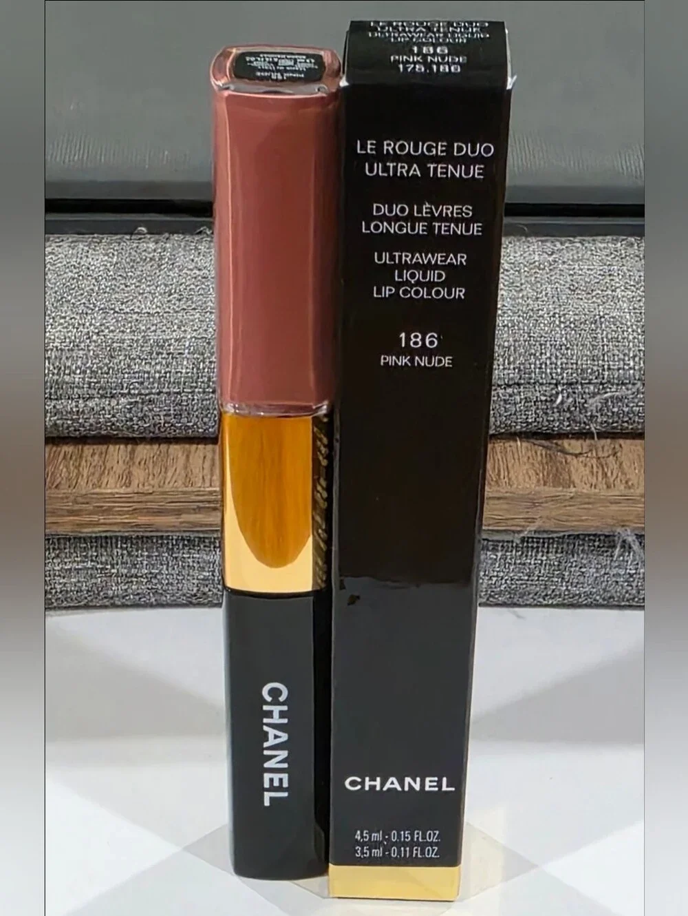 CHANEL LE ROUGE DUO ULTRA TENUE Ultrawear Liquid Lip Colour 186 PINK NUDE. BNIB